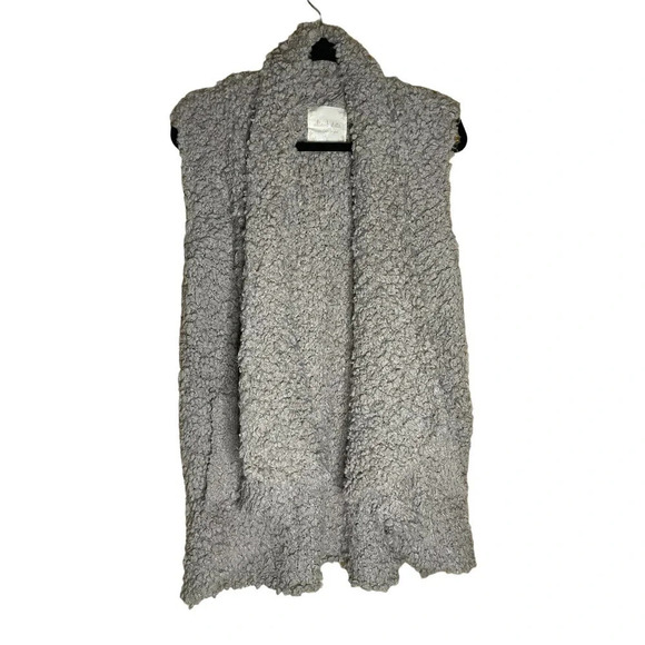 Altar'd State Women's Oatmeal Bouclé Flyaway Opening Waterfall Vest Size Large - Picture 1 of 10